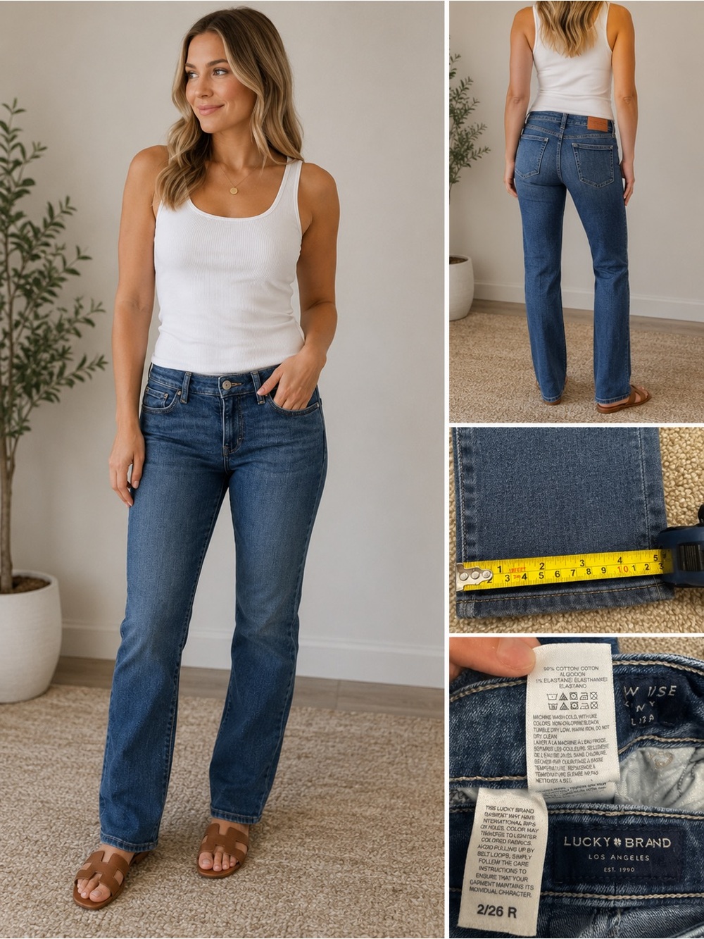 Lucky Brand Women's Straight Leg Jeans in Medium Blue Wash
